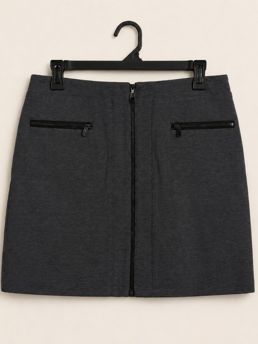 White House Black Market Gray Zip Mini Skirt 6